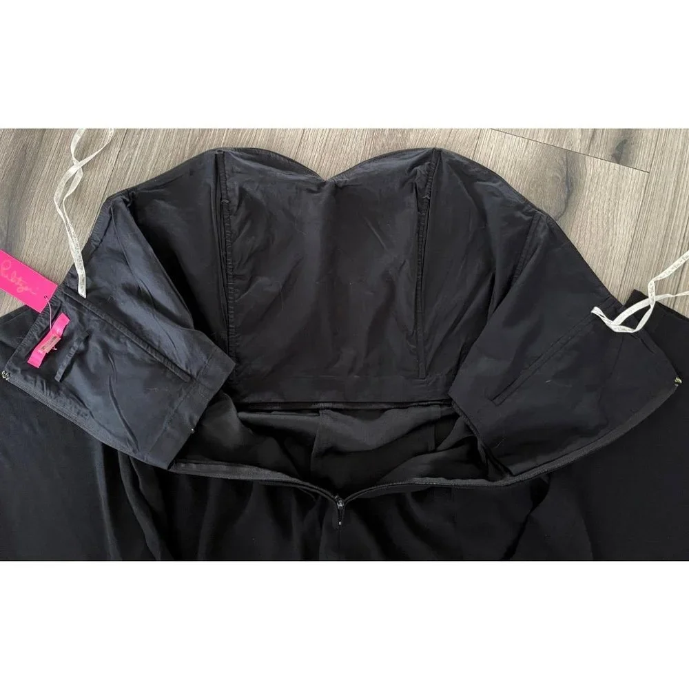 Lilly Pulitzer Womens Kylo Jumpsuit Onyx Black MISSING BELT Wide Leg Sz 16  $198 - Picture 10 of 13